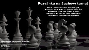 Pozvánka na sobotní šachový turnaj v Praze